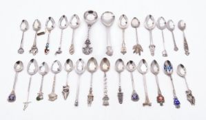 A mixed group of silver souvenir teaspoo