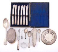 A mixed group of silver including; an Ex