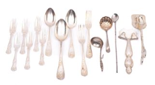 A mixed group of Art Nouveau silver plat