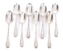 A set of eight George III silver Old Eng