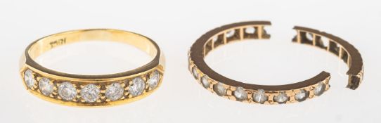 A half diamond eternity ring and one oth