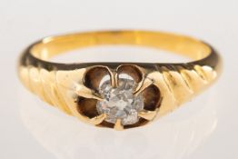 An antique diamond ring, gypsy set with