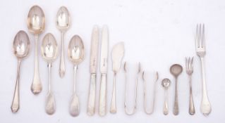 A mixed group of silver flatware includi