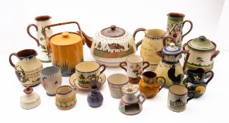 A quantity of Devon and other pottery to