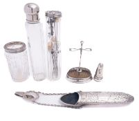 A mixed group of silver and glass includ