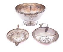 A mixed group of silver and silver plate