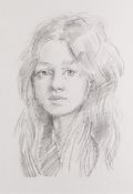 *Robert Lenkiewicz (British, 1941-2002) - Portrait of a girl - Pencil on paper - 38 x 27.