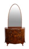 Maurice Adams Ltd, a burr walnut demi-lune dressing chest of drawers,
