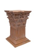 A terracotta columnar pedestal in Neoclassical taste,