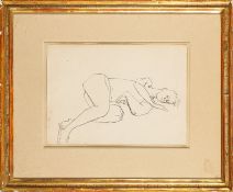 Mark Tobey (American, 1890-1976) - Study of a sleeping male nude - Pen and ink - 35.