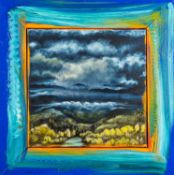 *Patrick Walshe (Irish, b 1952) - Moon I and Untitled - Pair of oils on canvas,