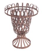 A wrought iron metal brazier table base, 82cm high , 59.