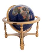A hardstone inset and brass mounted terrestrial table globe,