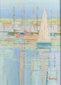 Kenneth Kaye (b 1951) - Harbor Twilight - Oil on canvas - 39 x 29cm - 51 x 41cm framed - Signed