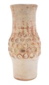 William Ruscoe [1904-1990] a stoneware vase of swollen cylindrical form impressed with a band of