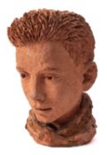 * Karin Jonzen (1914-1998) A sculpted terracotta model of the head of a youth, mid 20th century;