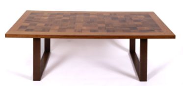 A Danish teak and rosewood parquetry coffee table, designed by Poul Cadovius (1911-2011) for Cado,