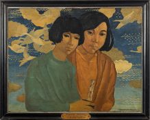 Christine Nisbet (American, 1902-1991) - Portrait of two Chinese girls,