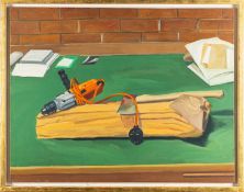 *Maurice Cockrill RA FBA (British, 1936-2013) - Axe and Drill - Oil on canvas - 71 x 91cm - Signed,