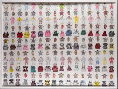 Contemporary School - Composition with paper dolls - 95 x 125cm overall - Together with a