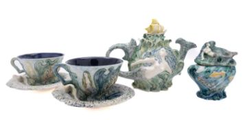 Eliza Hurdle [Contemporary] a pottery part tea service, comprising a tea pot and cover,