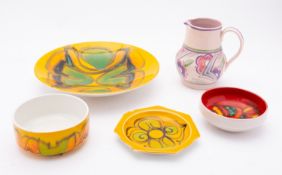 Four pieces of Poole pottery in the Delp