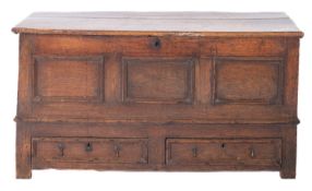 An 18th Century oak rectangular dower ch