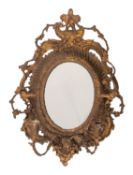 A Victorian gilt composition twin light