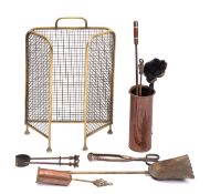 A quantity of hearthside metalware, 19th