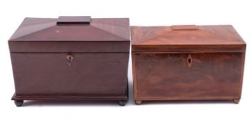 Two George IV mahogany sarcophagus form