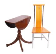 A modern pine and metal framed sidechair