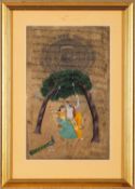 Indian School 'Radha-Krishna' painted pr