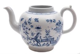 An early Worcester 'Scratch Cross' blue