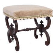 A Regency rosewood and upholstered 'X' f
