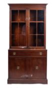 A mahogany and glazed display cabinet. i