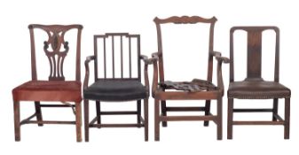 Four various George III mahogany dining