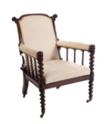 An early Victorian rosewood and upholste