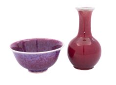 A small Chinese sang-de-boeuf baluster v