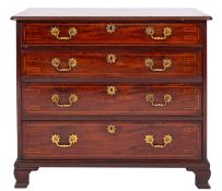 A George III mahogany and inlaid rectang