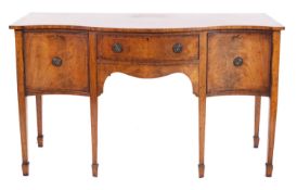 A mahogany and crossbanded serpentine fr