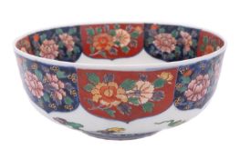 A Japanese Arita porcelain bowl the inte
