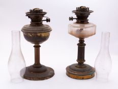 Two late C19th oil lamps.