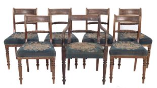 A set of six Regency mahogany dining cha