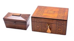 A Victorian walnut and parquetry writing