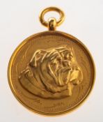 A 9ct gold British bulldog pendant,