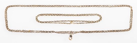 A guard chain and one other chain, a long length of guard chain with swivel clasp,