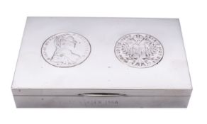 A mid 20th century Chinese Export silver cigarette casket by Wai Kee, Hong Kong, Sterling Silver,