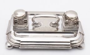 An Edward VII silver plated cheese dish by Fenton Brothers Ltd, model 868, of D shape,
