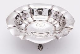 A George V silver bowl by Atkin Brothers, Sheffield 1928, lobbed circular form,