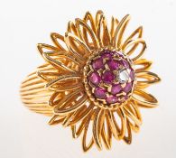 Sanitt & Stein. An 18ct gold ruby and diamond cocktail ring,